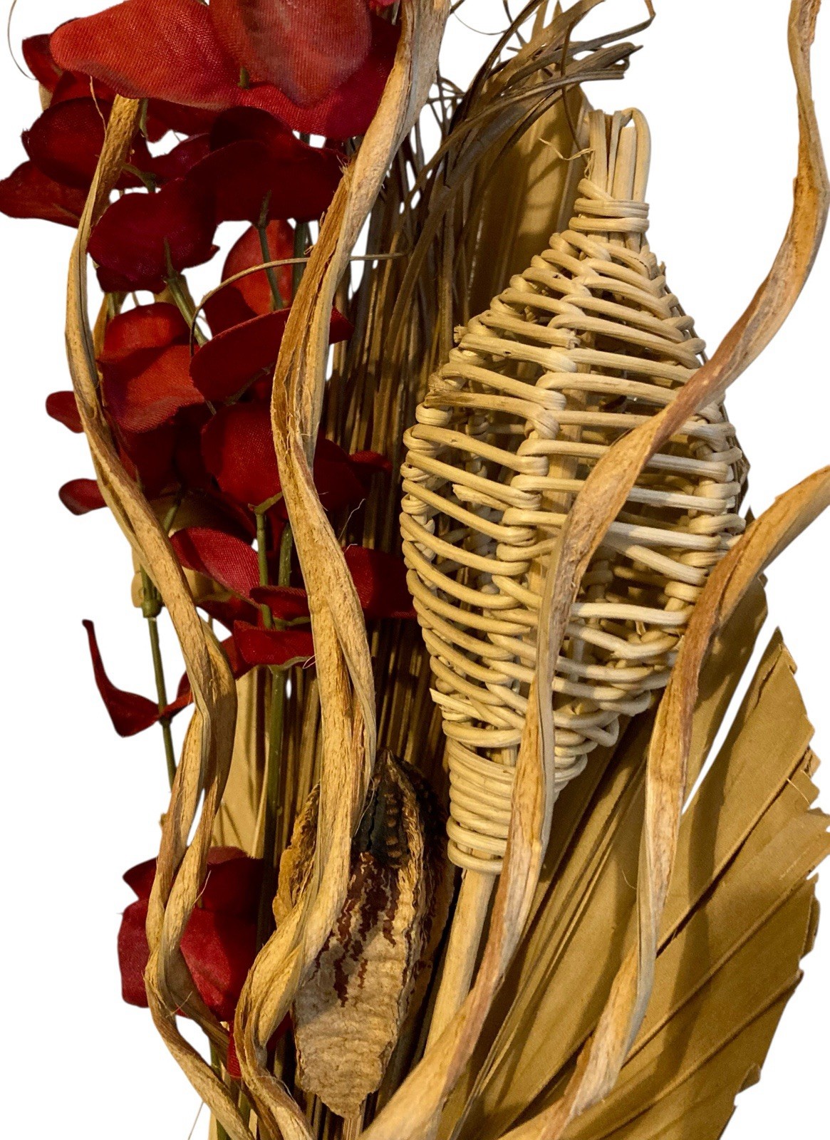 Boho Dried Flower Arrangements 2 Bunches Palm Spears Eucalyptus Seed Pods Decor