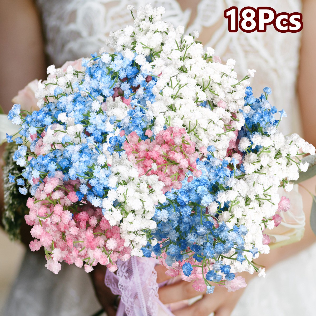 18Pcs Artificial Fake Babys Breath Flowers Faux Gypsophila Wedding Home Decor