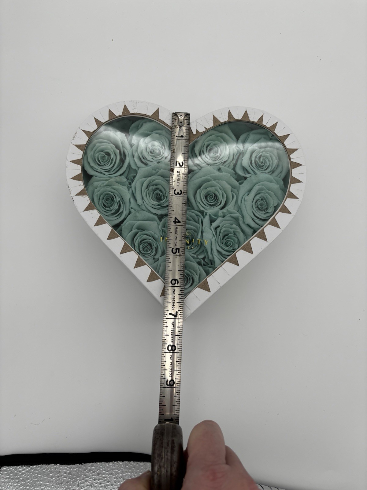 Luxury Preserved Aqua Roses Heart “Infinity Roses” Perfect Valentine’s Day Gift
