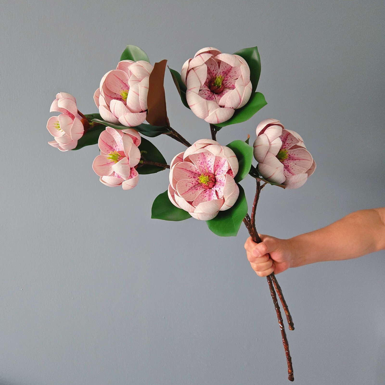 3PC artificial Lotus flowers- each with 3 large blooms lifelike elegant décor