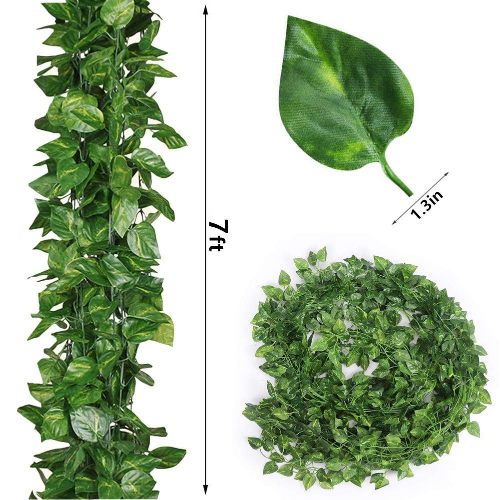 ZWYOQI 84 feet Artificial Vines Greenery Garland Fake Hanging Leaves Faux Fol…