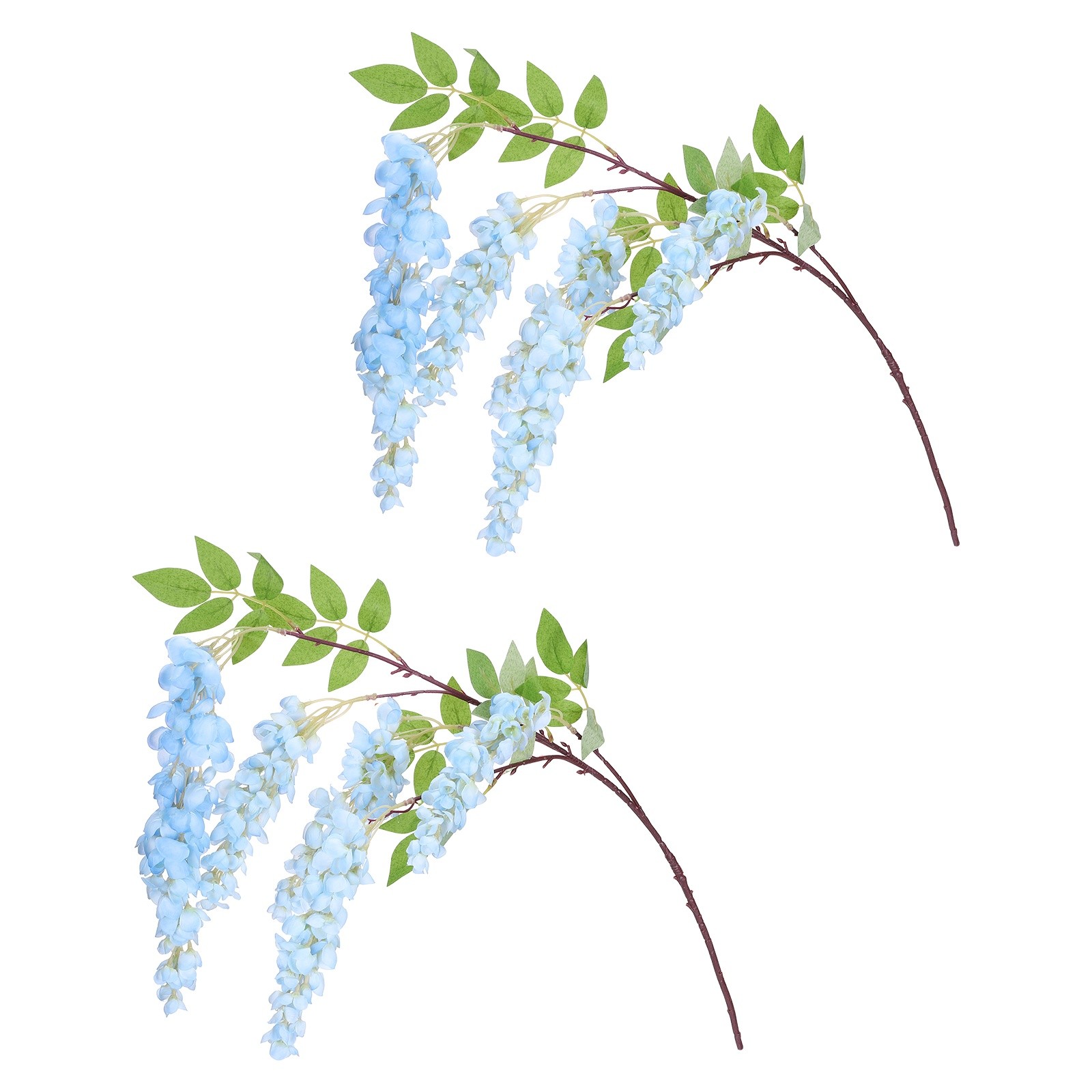 2 Pcs Artificial Wisteria Hanging Flowers 3.9 ft Fake Hanging Floral Blue