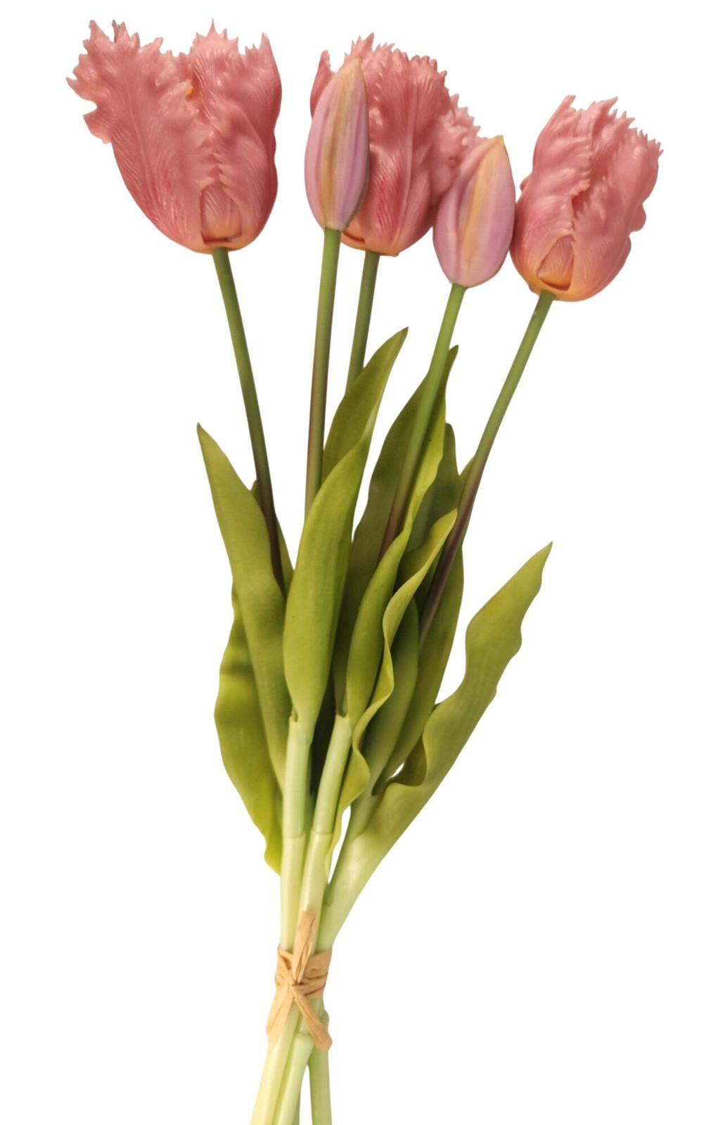 Artificial Tulip Bouquet 15 Inch Set of 5 Faux Spring Flowers Easter Wedding