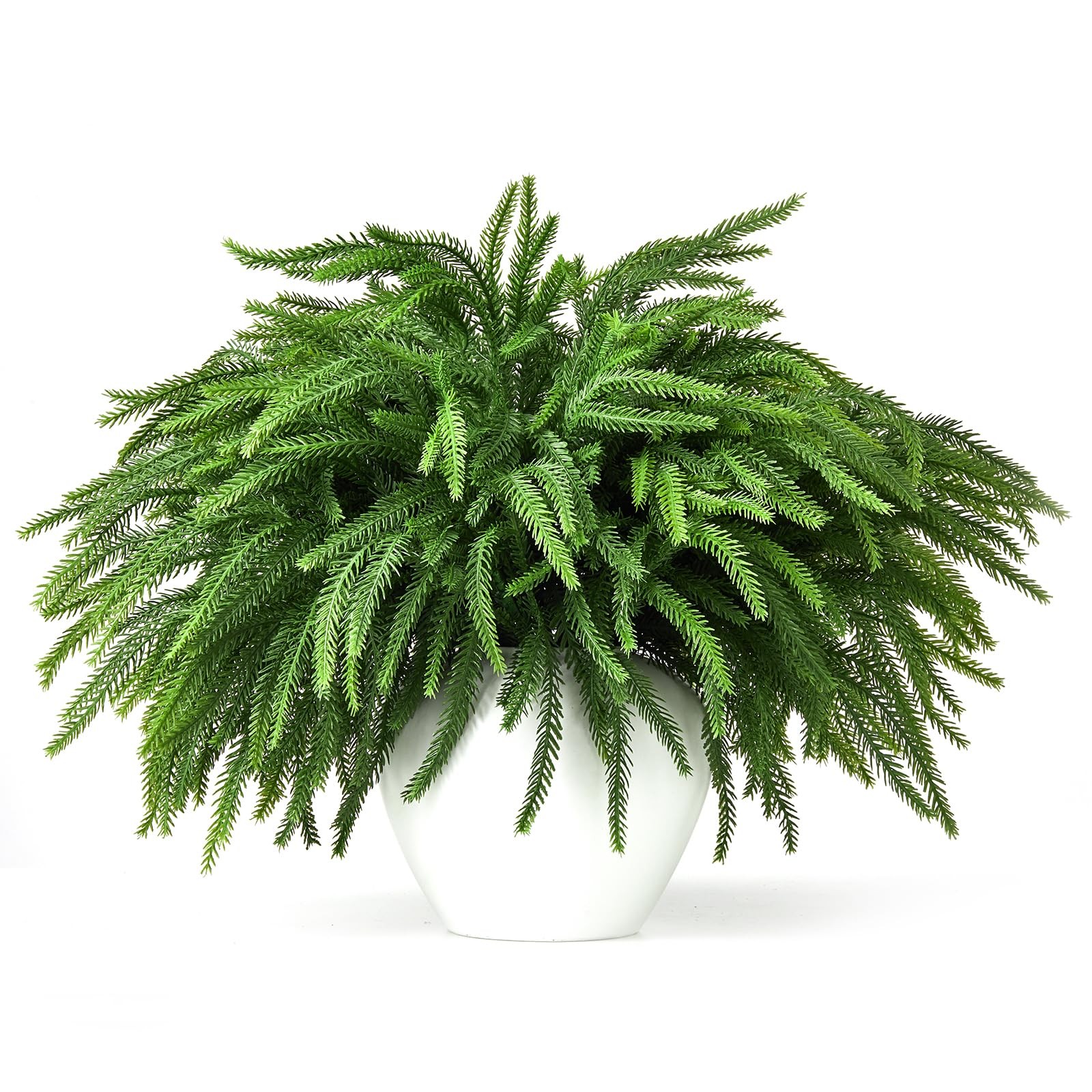16 Pcs Norfolk Pine Stems, 19″ Long Artificial Norfolk Pine Branches, Real To…