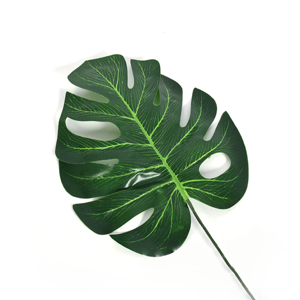 10 Pcs Simulated Green Leaf Decoration Fake Plants Greenery Monstera Realistic