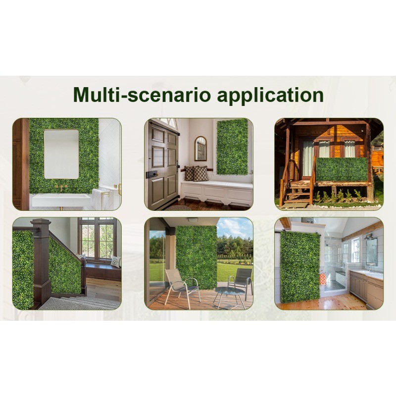 [Indoor Outdoor Decor] 10pcs Artificial Boxwood Hedge Wall Panels: 10 X 10In