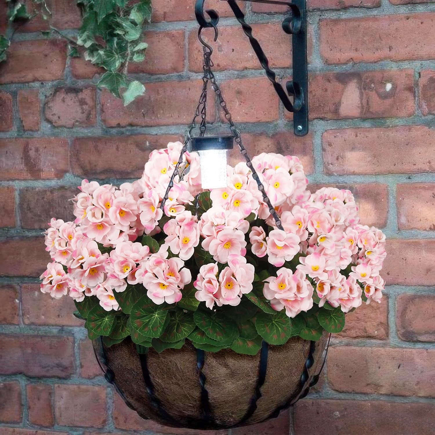 8 Pcs Artificial Geraniums Flowers Pink Silk Geraniums for Outdoors UV