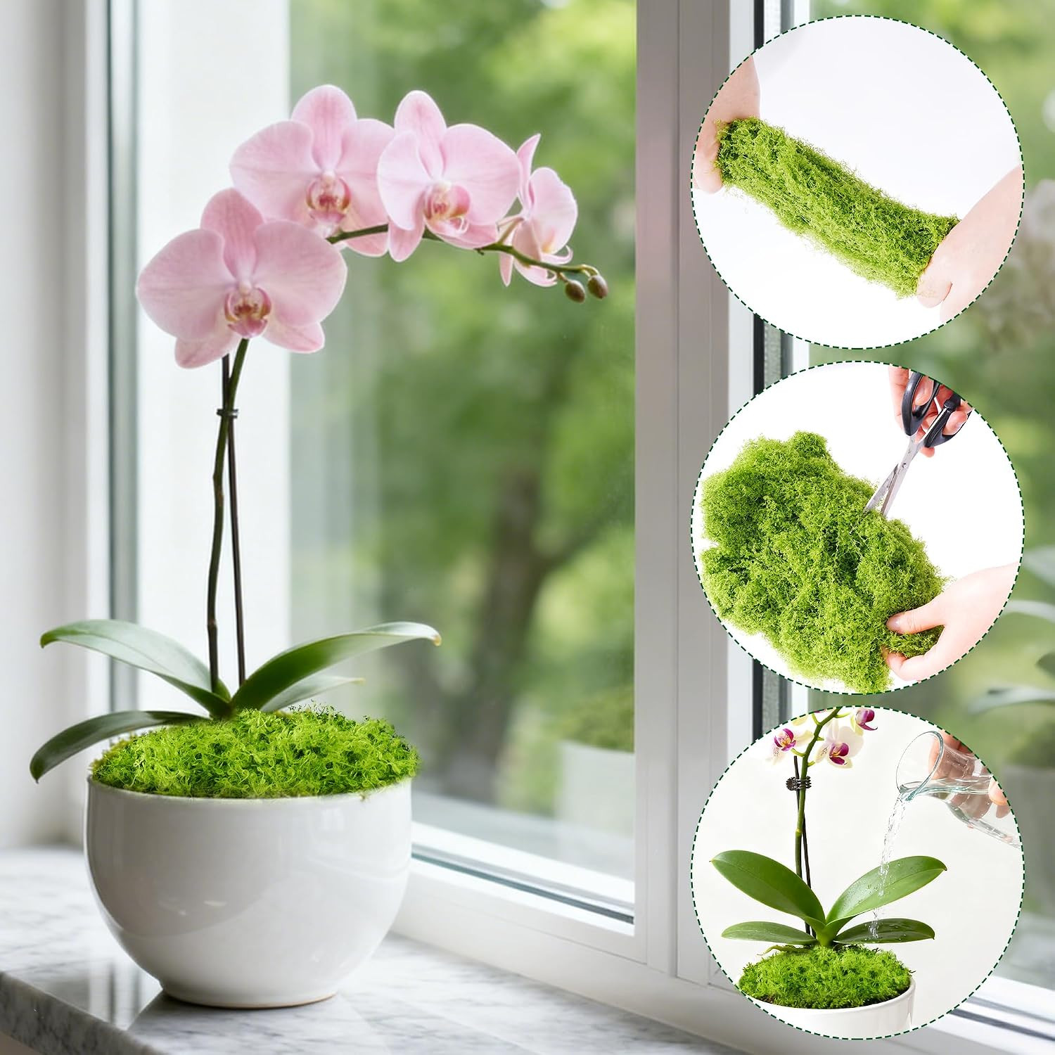 Fake Green Artificial Faux Moss 7 Oz for Fairy Garden Light Green | for DIY Craf