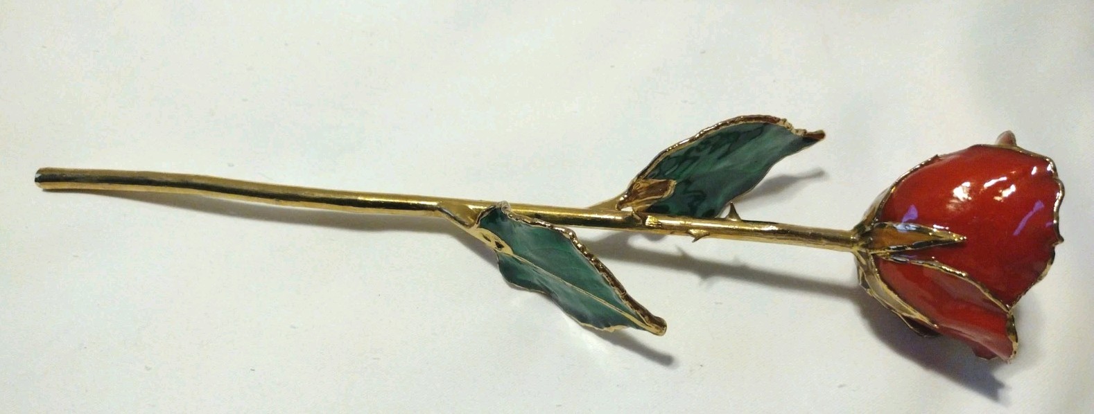 24K ROSE CO Real Rose Trimmed In 24k Gold B2