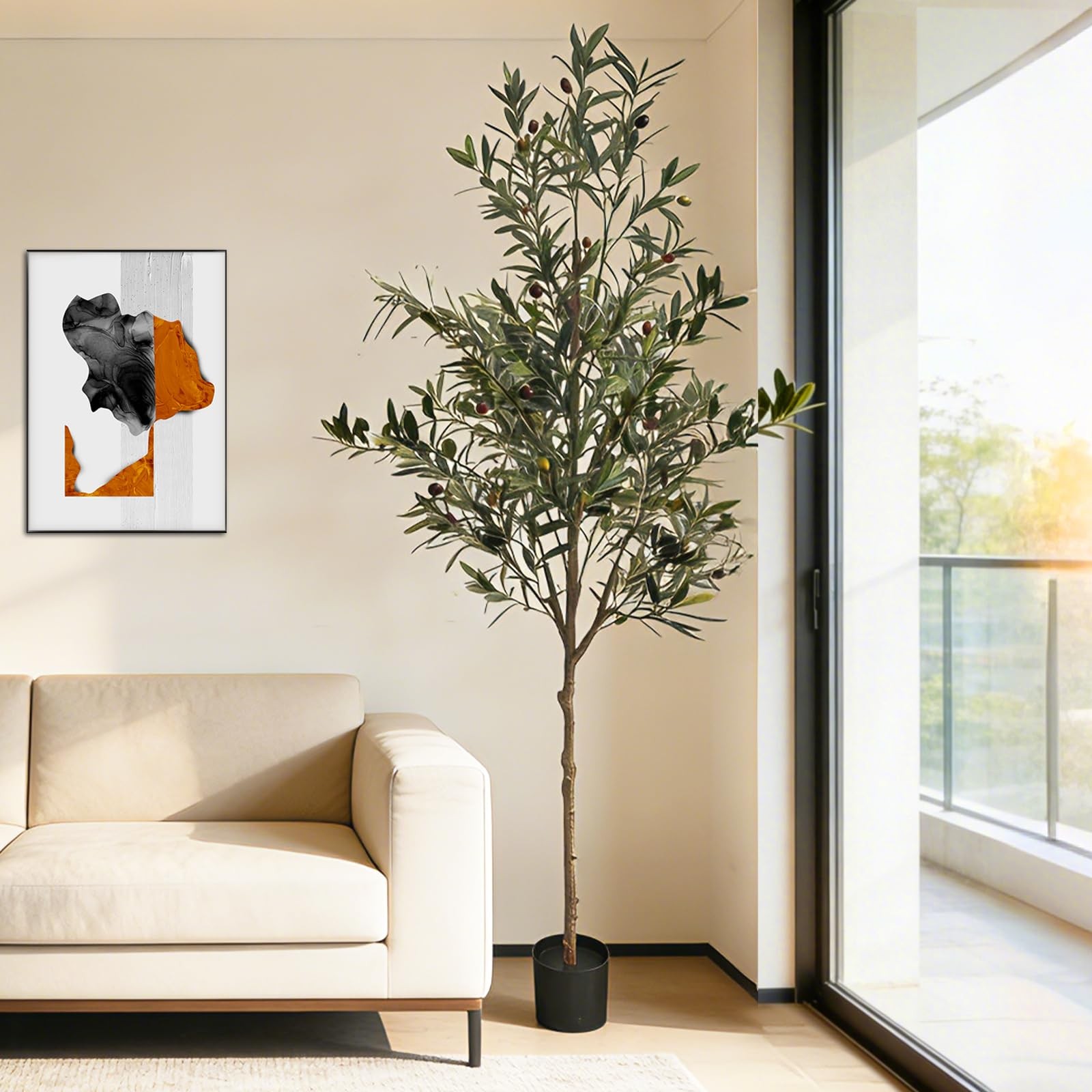 5ft Artificial Olive Tree Indoor, Realistic Fake Olive Tree with Lifelike Fru…
