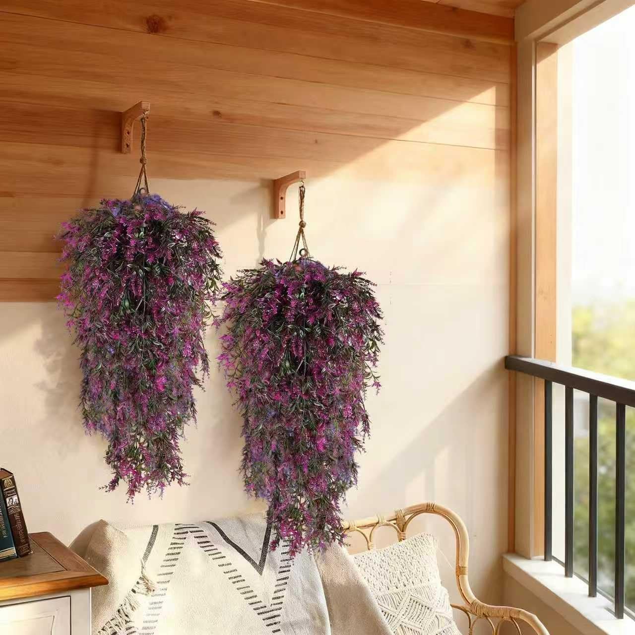 4 Pieces Artificial Flowers Hanging Plant UV Resistant Backdrop Decor Hanging…