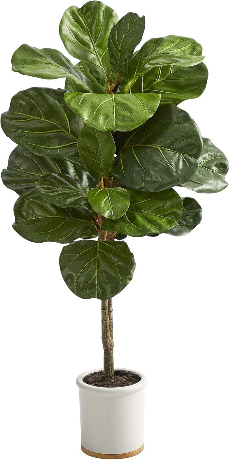 3.5Ft Fiddle Leaf Artificial Tree in Elegant White Ceramic Planter