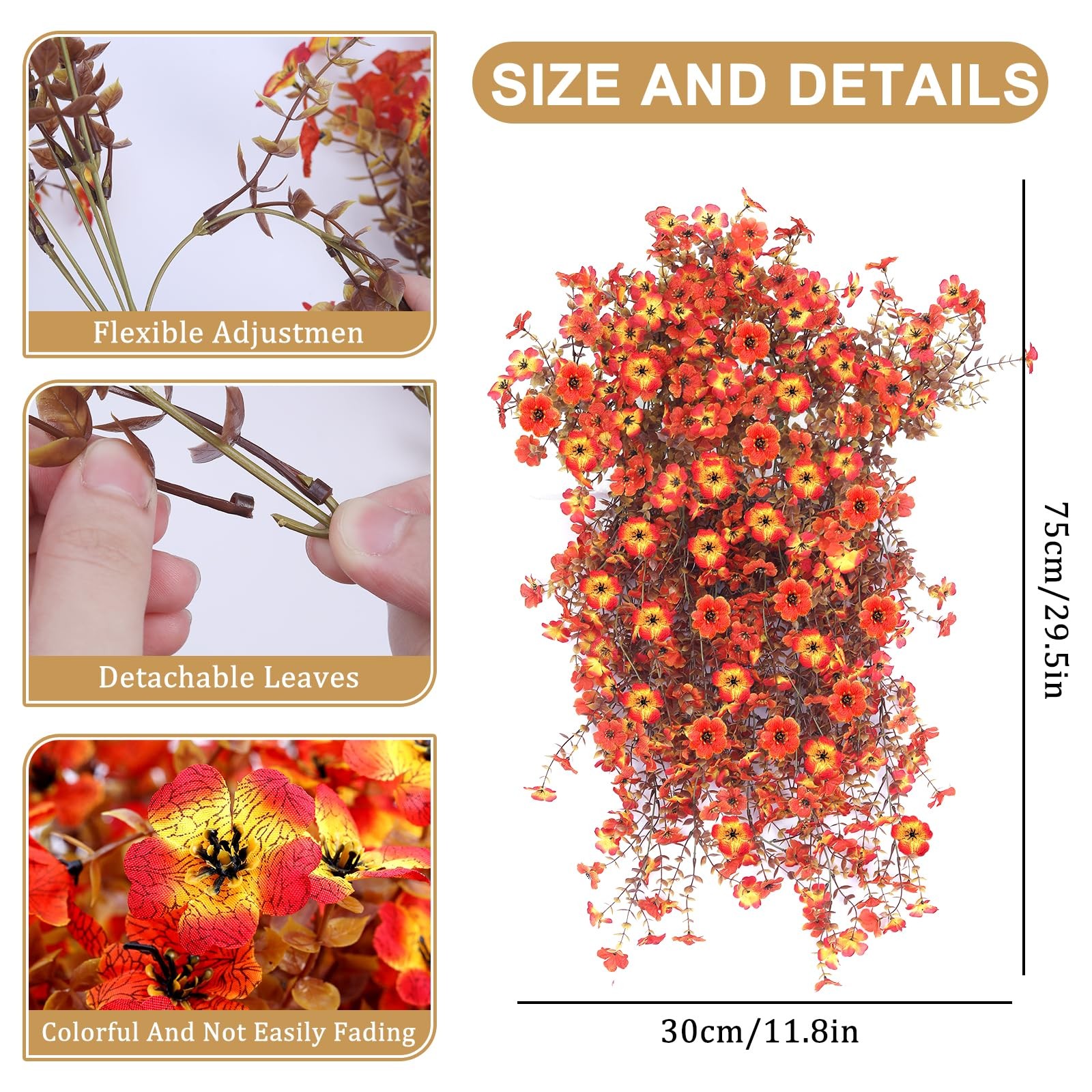 Outdoor Artificial Fall Flowers 6PCS, All Weather Fade Proof, UV Resistant Wa…