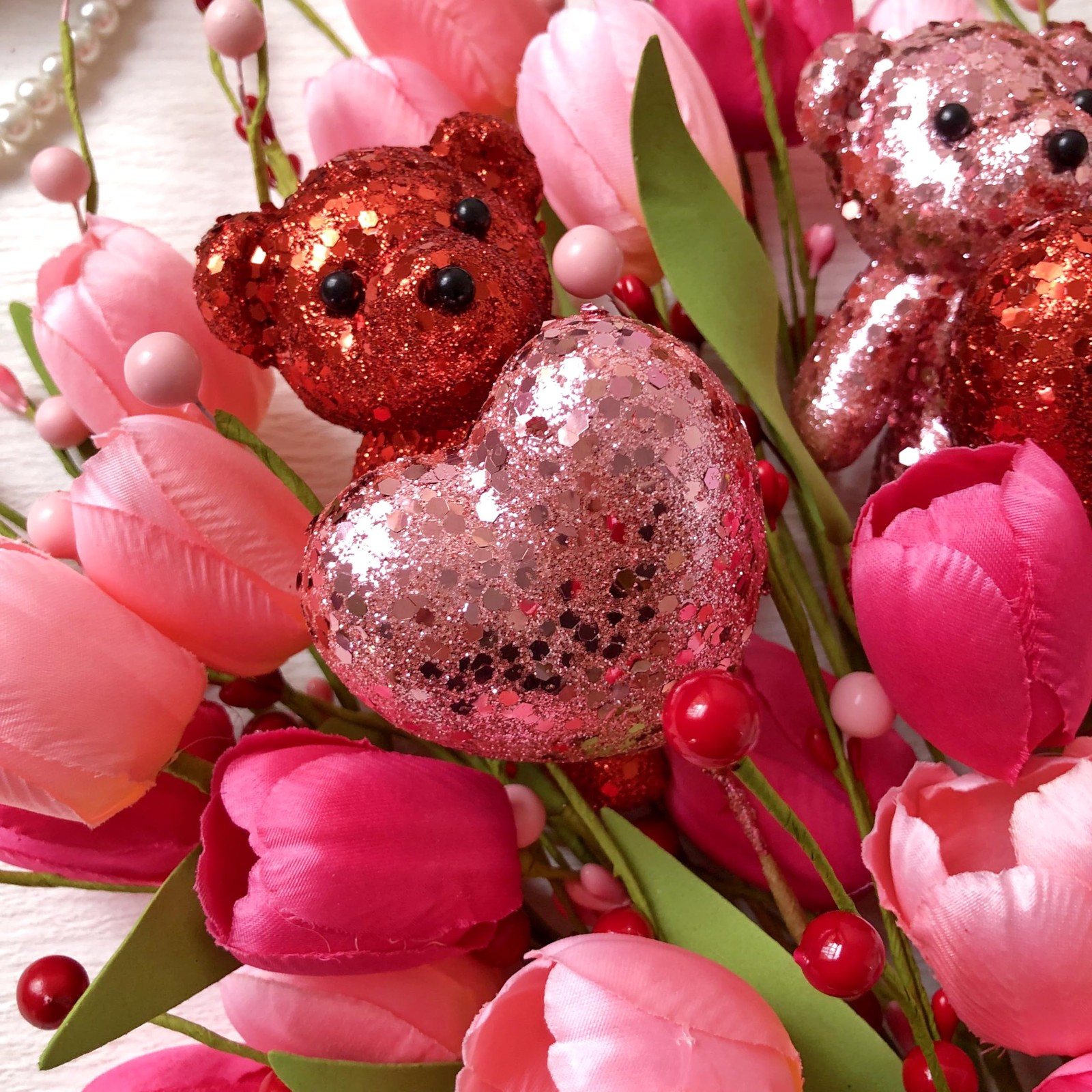 Valentine’s Day Decorations Flowers 10Pack Artificial Floral Picks with Pink Red