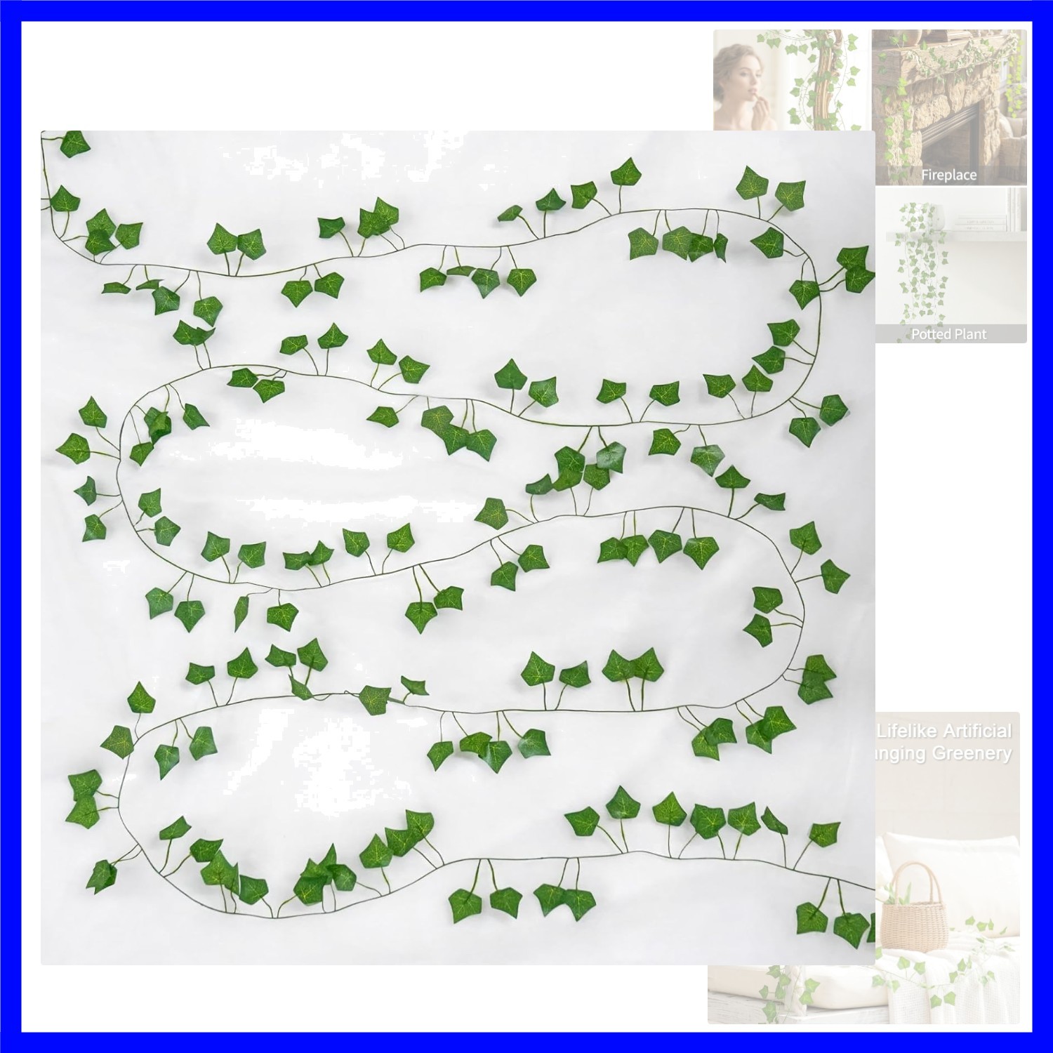 1 Pack 33 Feet Artificial Ivy Leaves Plants Fake Vines Greenery Hanging Garla…