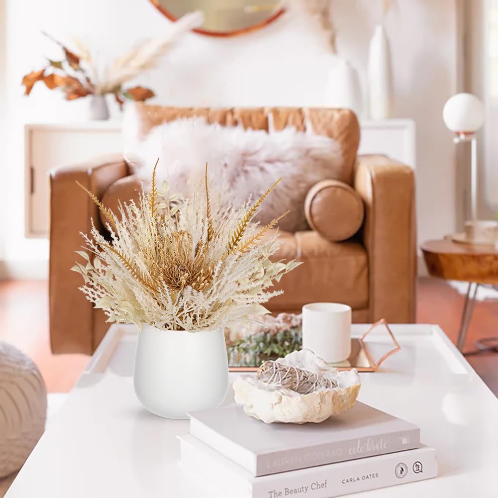 Hollyone Faux Pampas Grass with Vase, Artificial Pampas Grass Flowers Bouquet…