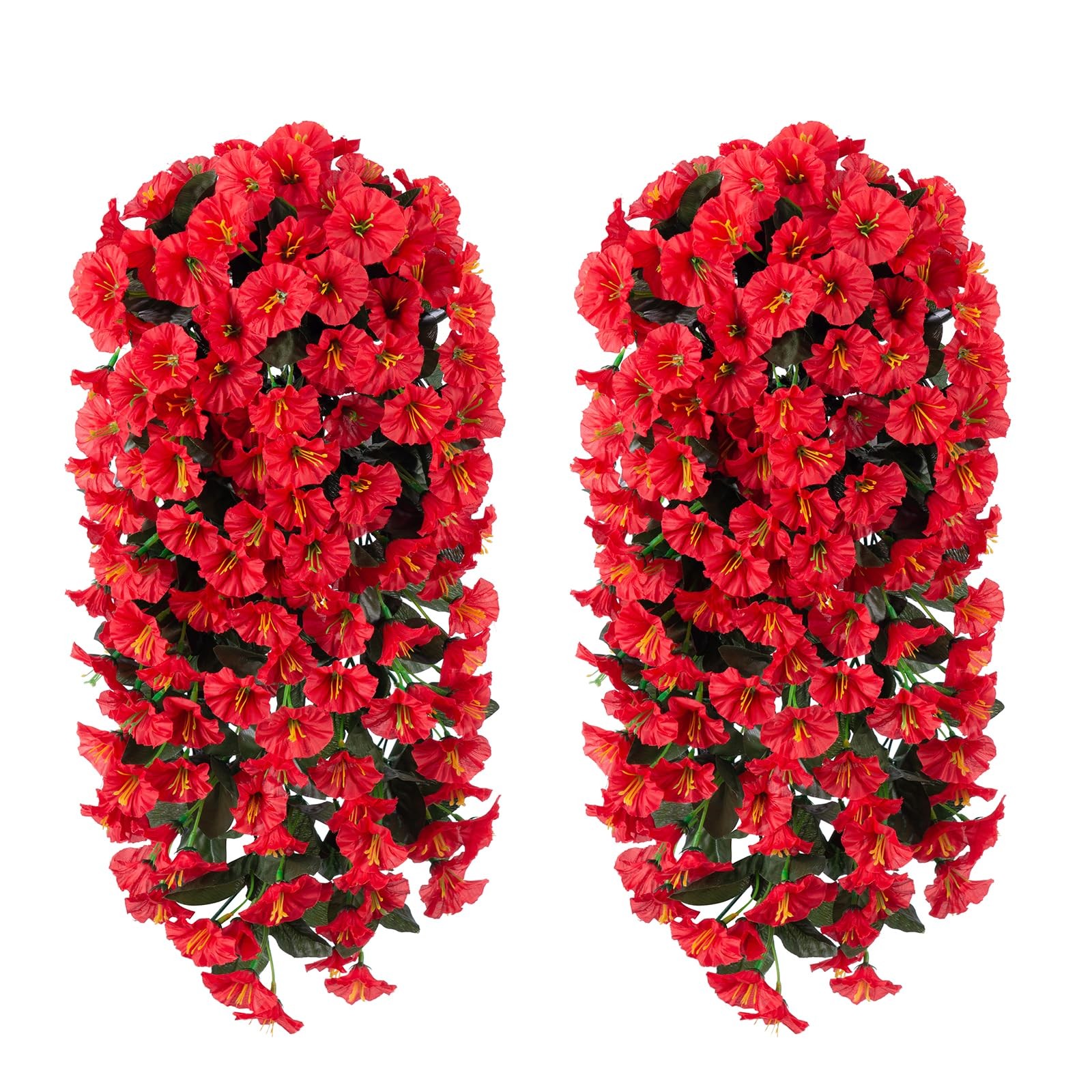 Artificial Faux Hanging Flowers Plants for Winter Christmas Outdoor Outside D…