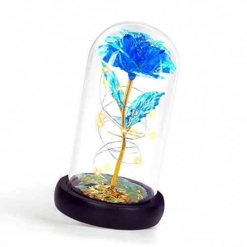 Enchanting Glass Dome Rose with LED Light – Perfect Gift for All Occasions