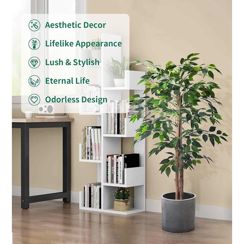 Realistic Artificial Ficus Plant W/ Adjustable Branches Indoor Outdoor Decor New
