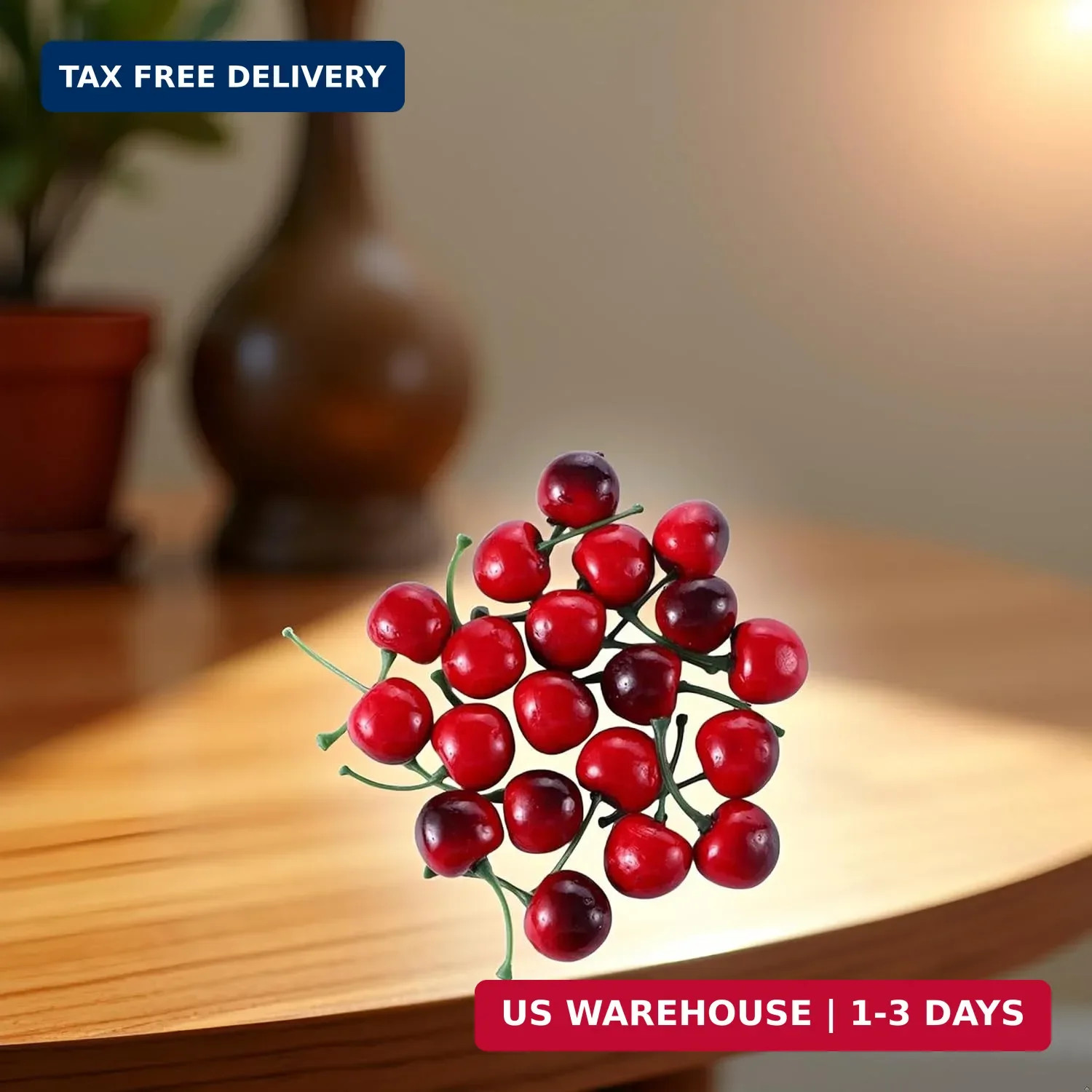 20Pcs Artificial Cherries, Lifelike Cherry Ornament Mini Cherry Model Photograph