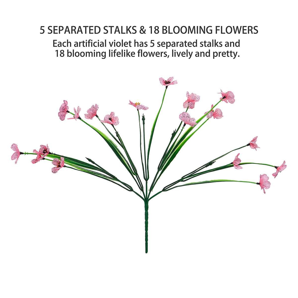 Lot Artificial Violet Flowers Outdoor UV Resistant Fake Silk Flowers Home Decor