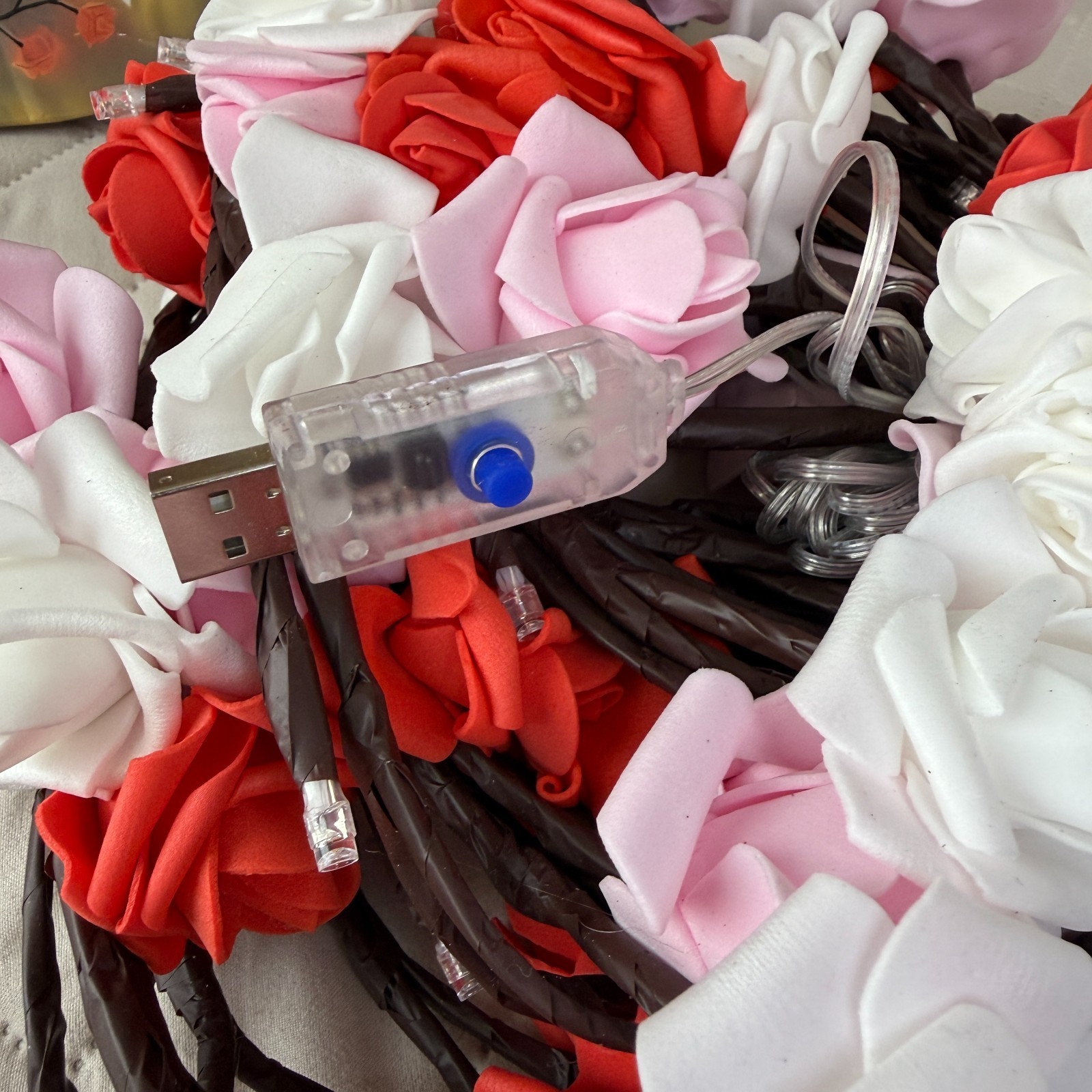 Rose LED Tree Branch Lights for Wall – Lighted Rose Garland