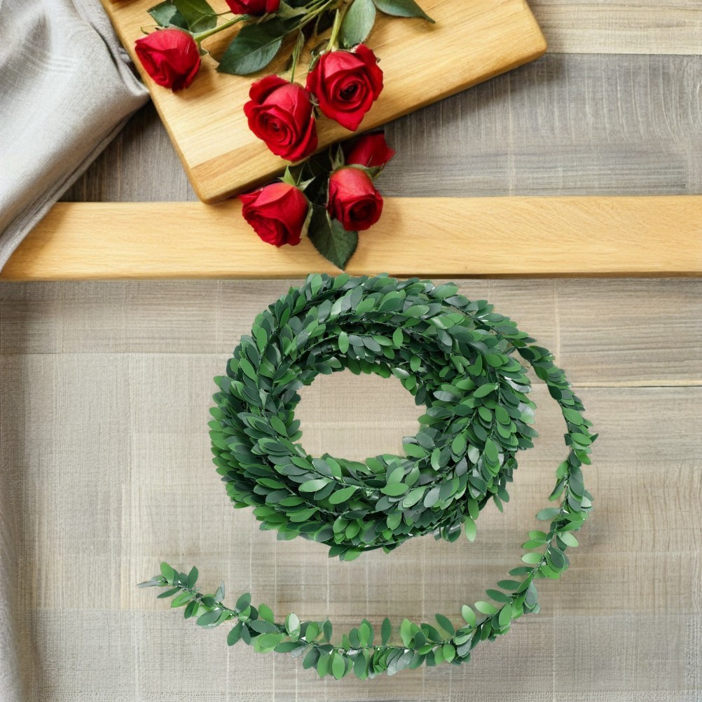 5 Pcs Realistic Artificial Vines Green Leafy Hanging Festival Home Decor