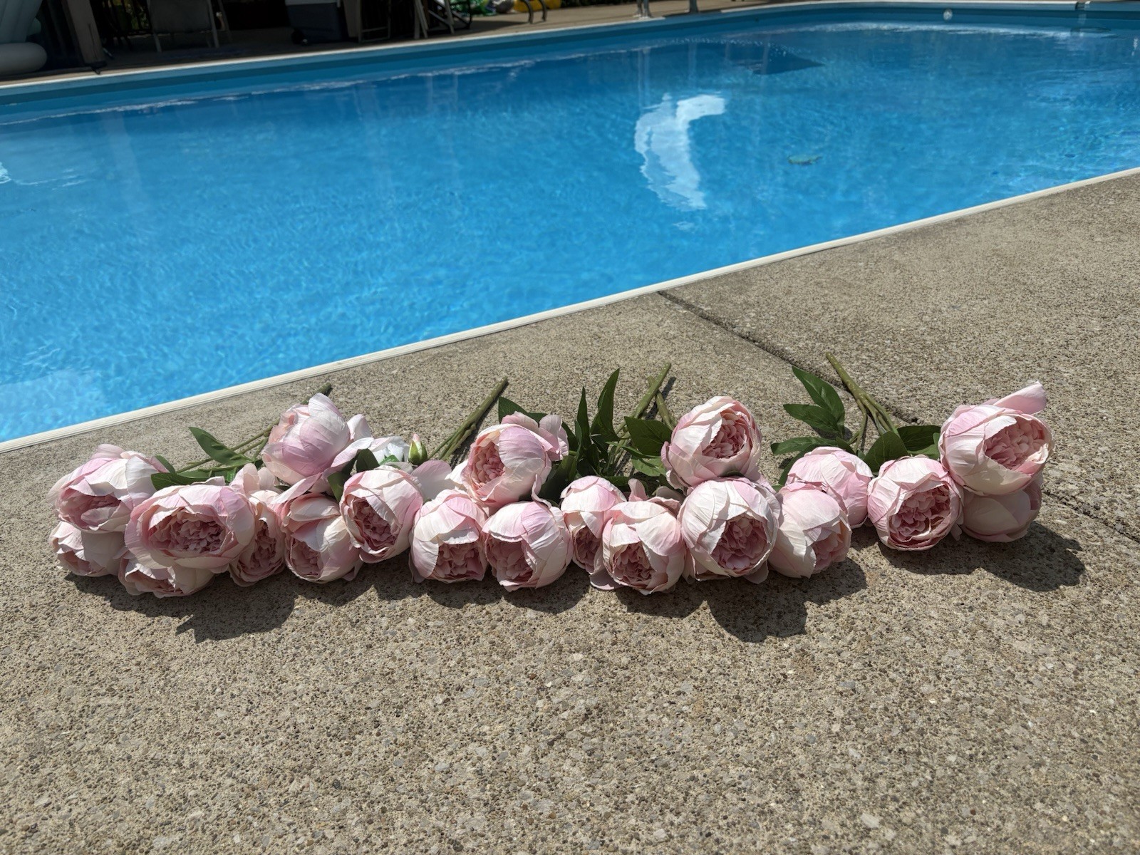 Artificial Flowers Lot European Style Spun Peonies Mauve Pink Colored 4 Bouquets