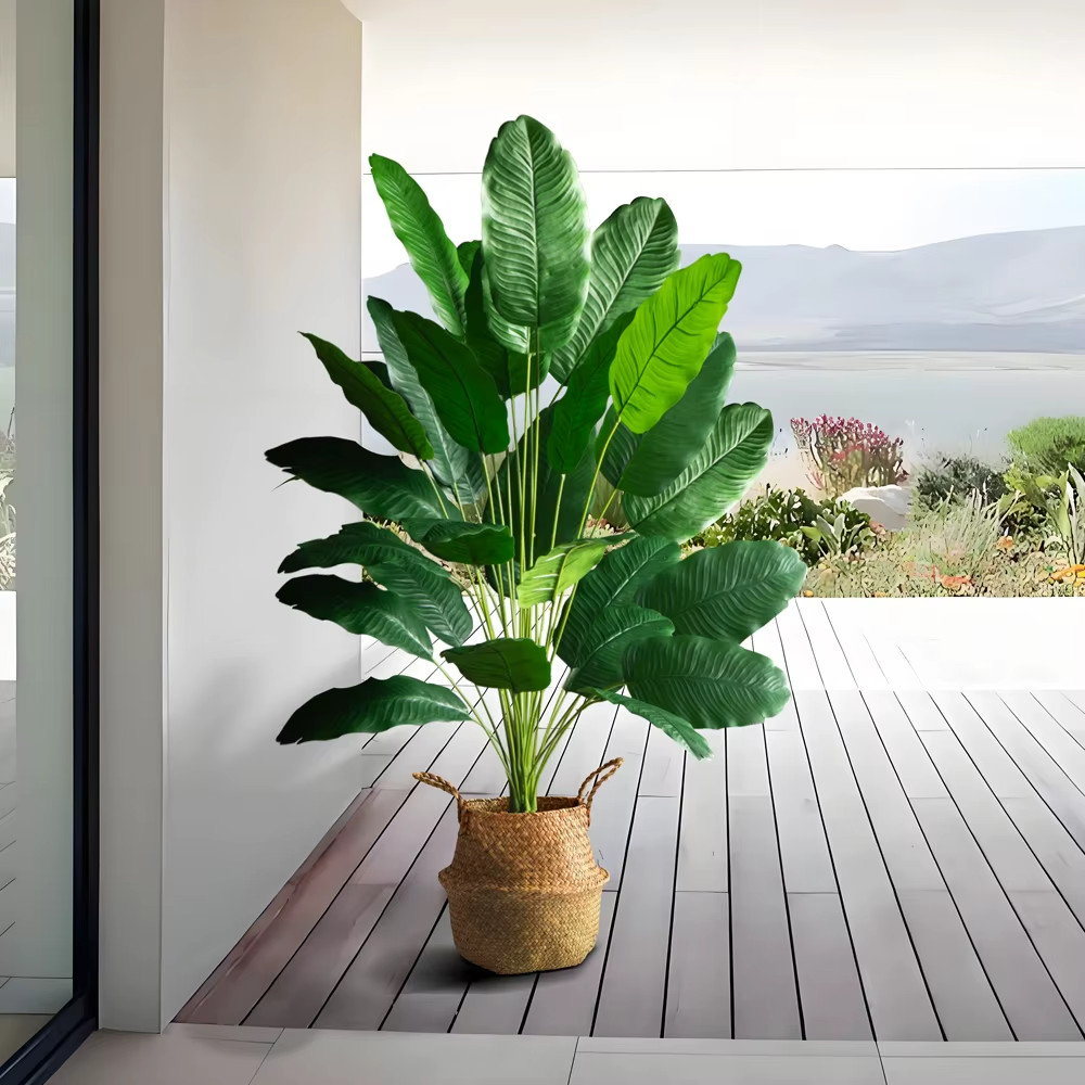 Leaves Artificial Plants Large Tropical Palm Tree Fake Banana Plants Leaves Real