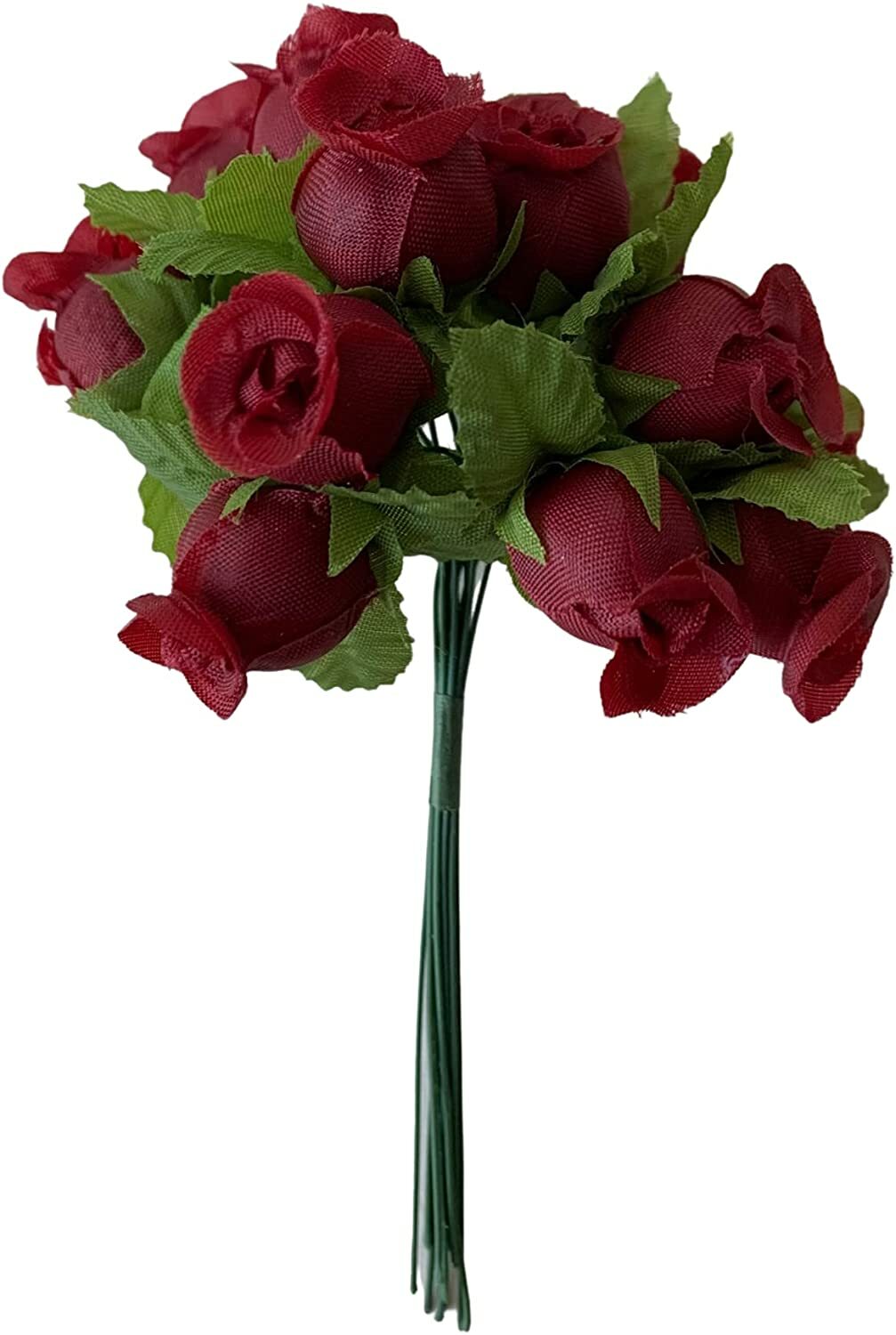 Burgundy Artificial Silk Flower Roses -12 Mini Bouquets of 12 Rosebuds 144 Total