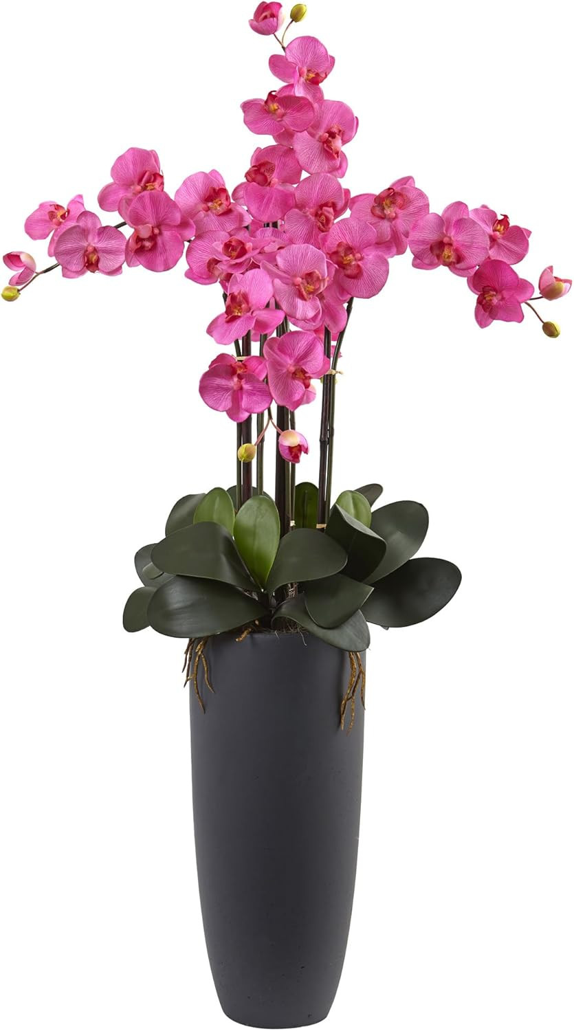 Elegant Phalaenopsis Orchid Arrangement in Stylish Bullet Planter