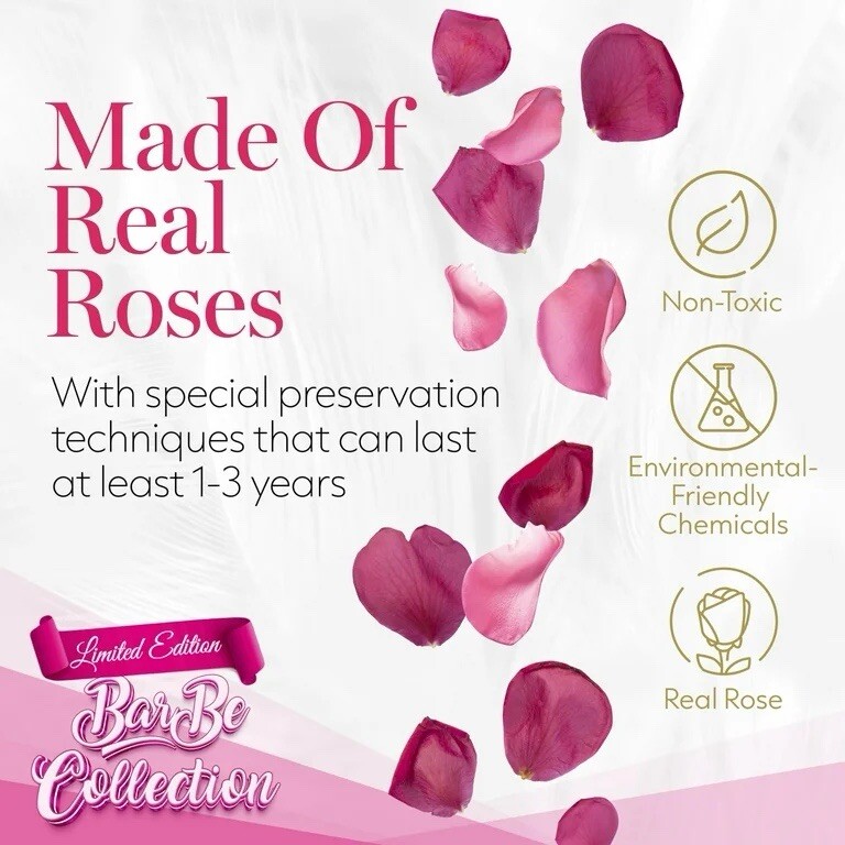 7-Piece Forever Flowers Heart Box – Preserved Roses, Lasts 1 Year, Gift for Mom