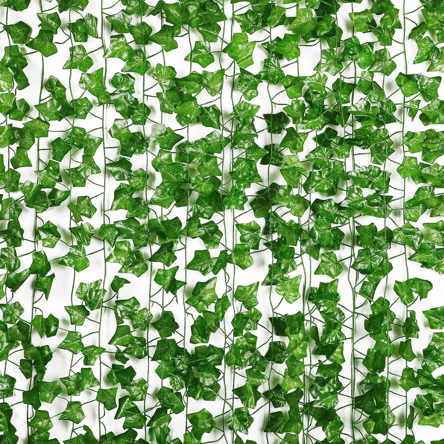 12PCS Artificial Vine Garland Faux Greenery | Home Wedding Outdoor Decor