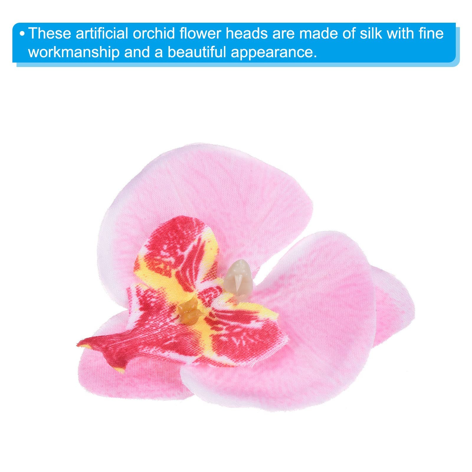 2.8″ Artificial Orchid Flower Heads, 20 Pack Silk Phalaenopsis Fake Butterfly…