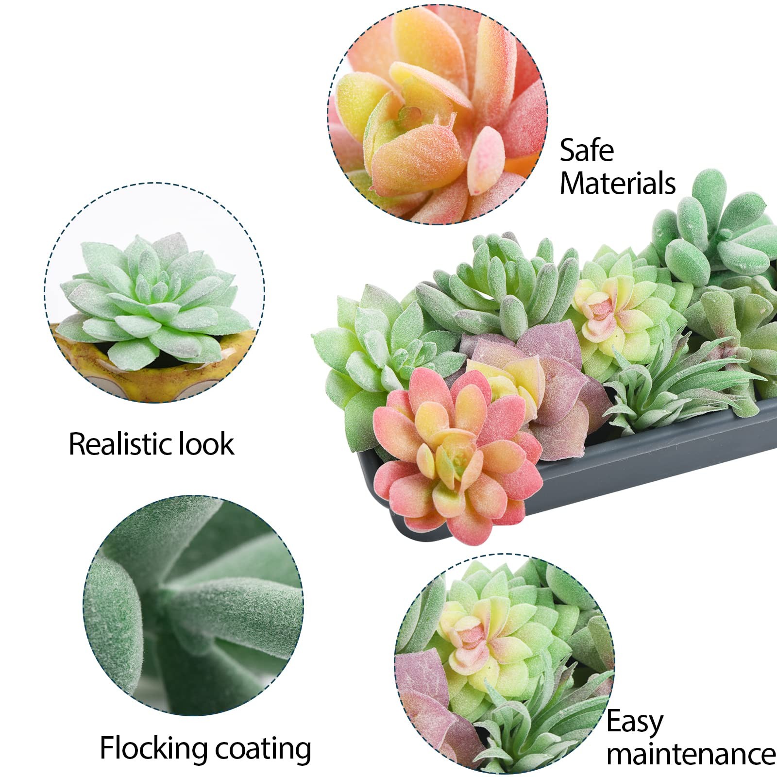 12 Pcs Artificial Succulents Mini Fake Plants Unpotted Faux Succulent for Cra…