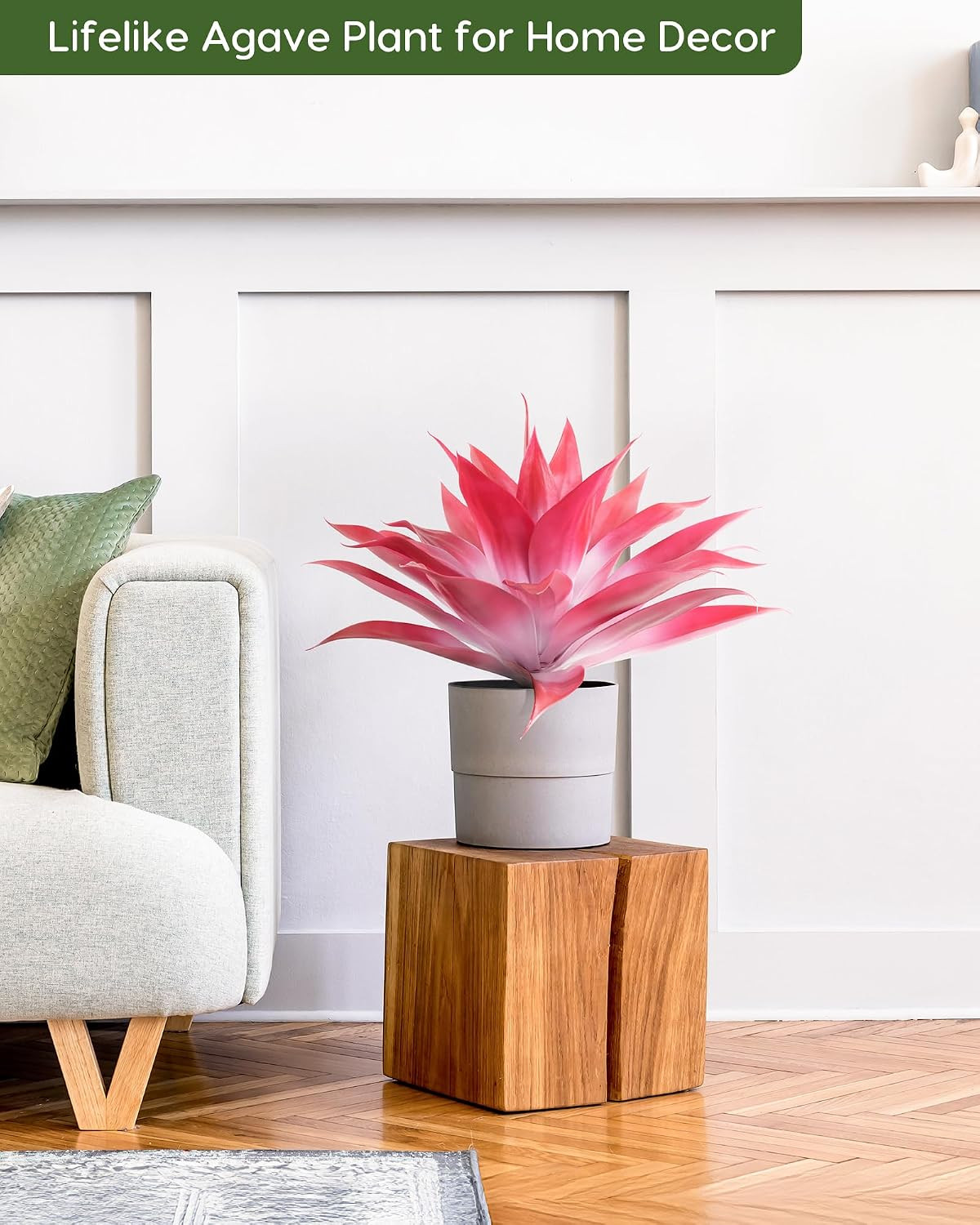 Artificial Agave Plant Set, 28 Inch, Faux Aesthetic Plants for Home Decor, Reali