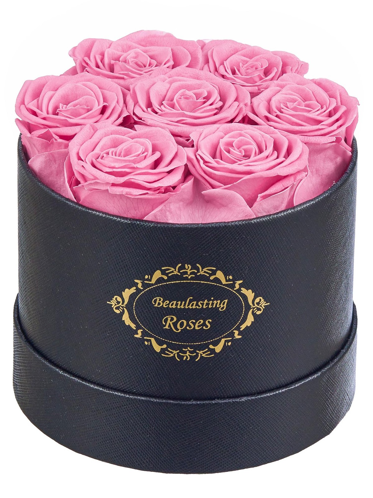 Beaulasting Preserved Roses In Box Forever Flowers Round Black Box Pink Rose