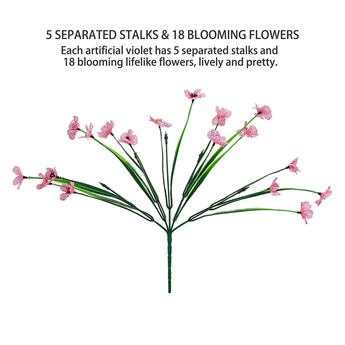 2/6/8 Bundles Artificial Flowers Outdoor UV Resistant Fake No Fade Plastic Plant