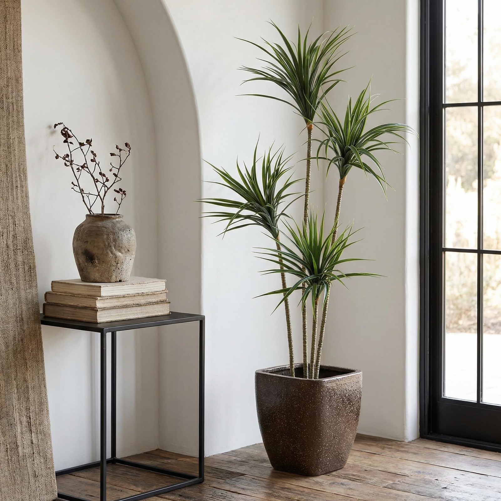 5 ft Artificial Dracaena Marginata, Tall Artificial Dracaena Plant Tree, Trop…