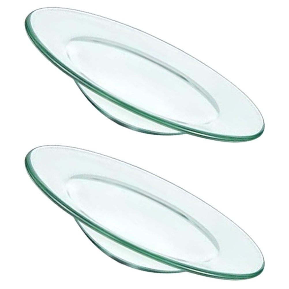 2Pcs Reusable Glass Wax Melt Plates for Candle Warmers Transparent and Sturdy
