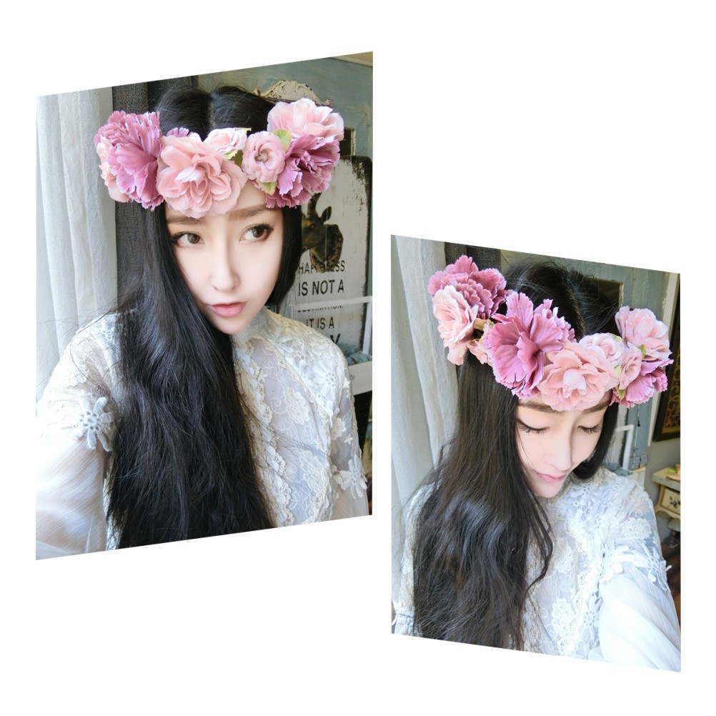 Flower Headband Flower Wreath Crown Hair Bands Floral Garland Headpiece Party