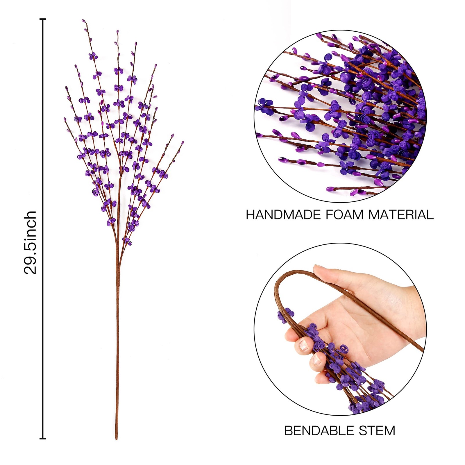 10 Pcs 29.5â€™â€™ Long Artificial Jasmine Flowers Tall Fake Flower Dark Purple