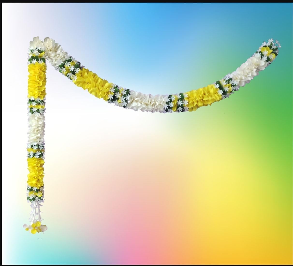 Backdrops Garland for Home Curtain Decoration Diwali Set of 8 Yellow
