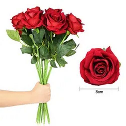 1/2/3pcs Artificial Rose Flowers Stem Wedding Table Top Decor / Valentine’s Gift