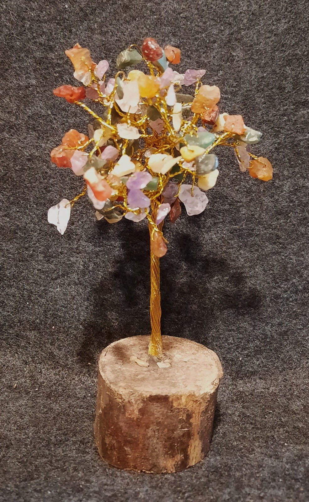 Cheerful Twisted Wire Tree Blooming With Pretty Stone Flowers. Very Unique!!