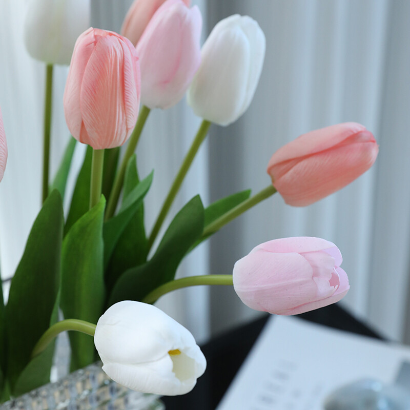 6/12x Tulip Artificial Flowers DIY Fake Flower Ornament Flower Arrangement Decor