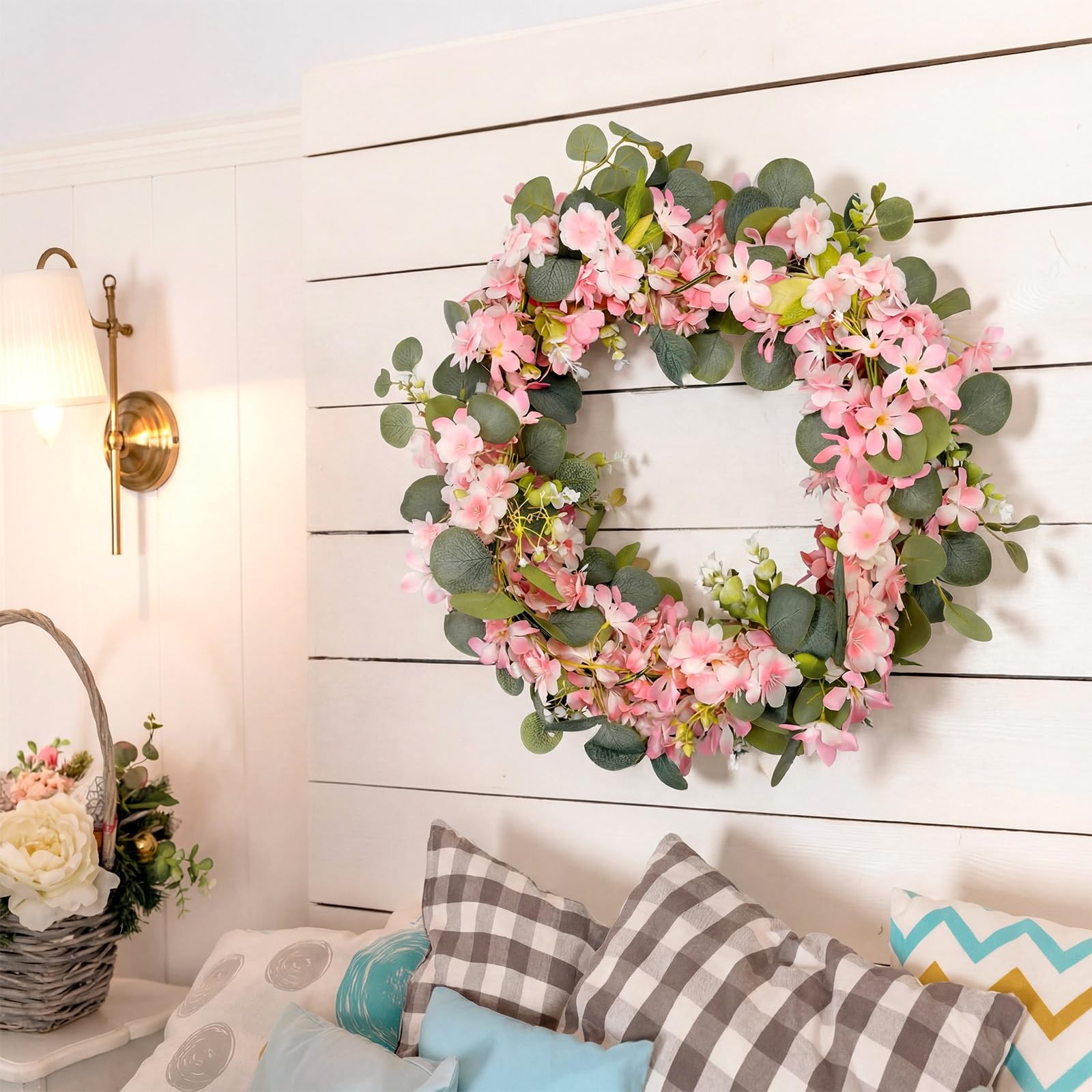 1 Set 3 Pcs Spring Flower Pink Garland 18 Feet Total 6ft Per Piece Spring Flo…
