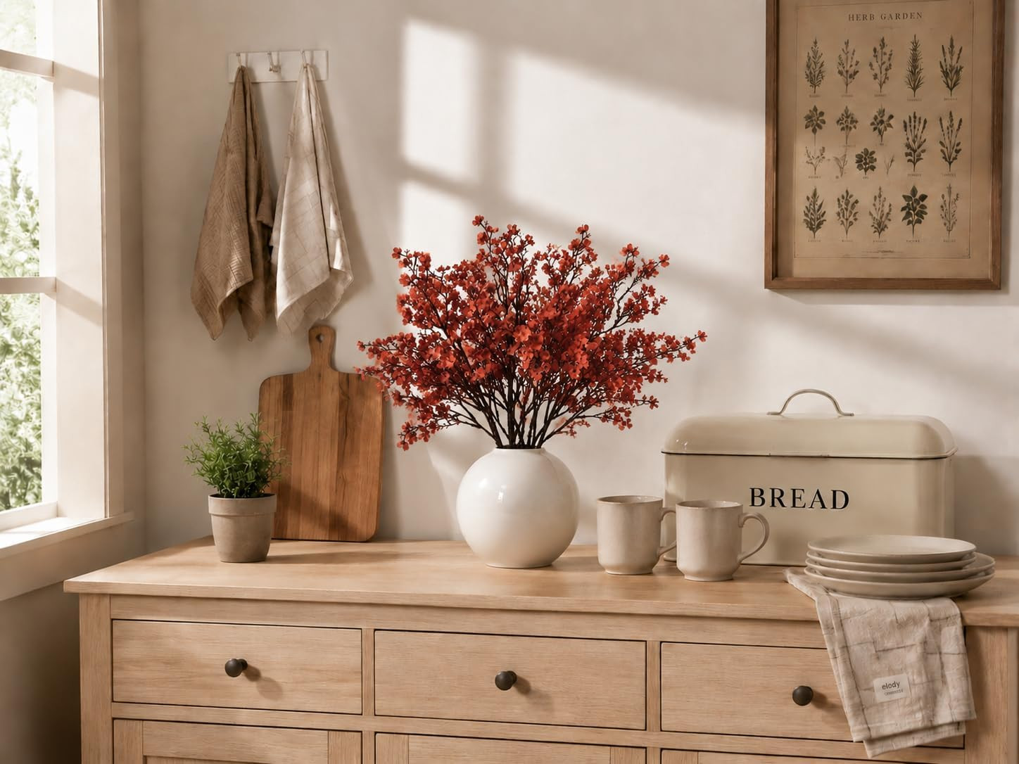 Mandy’S 6 Bundles Artificial Burnt Orange Baby’S Breath Flowers | 18.5 Inch Silk