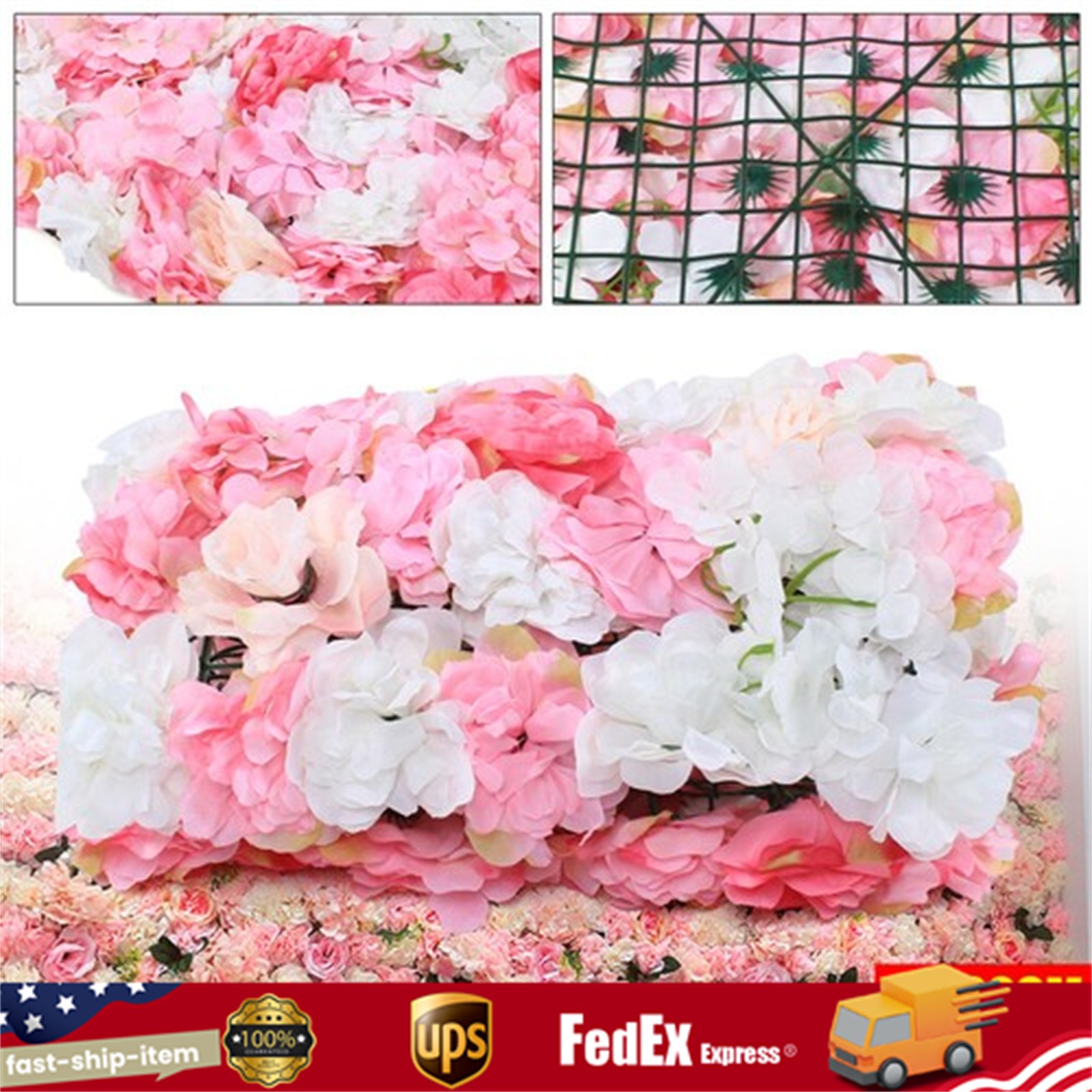 12Pc Rose Flower Wall Panels Artificial Silk Wedding Decor Party Home Floral DIY
