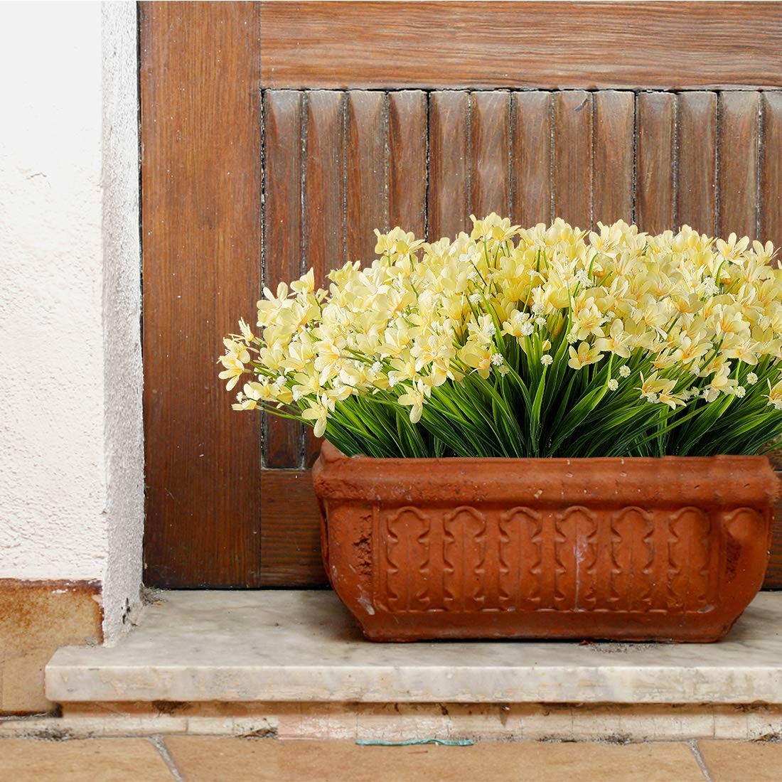 8 Bundles Artificial Daffodils Flowers, Fake Artificial Greenery UV Resistant…